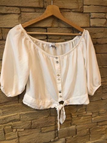 Top blanc taille L de chez Bershka