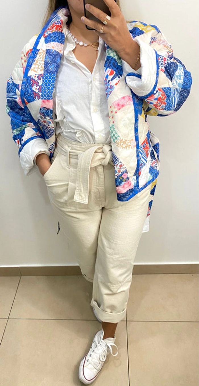 Veste Kimono Matelassé Oversize Idéal Pour La Mi Saison Taille S-M Et Plus - photo numéro 9