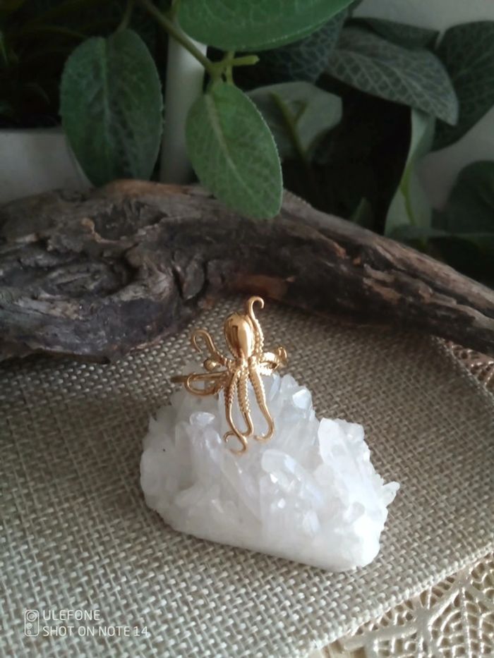 Bague pieuvre dorée