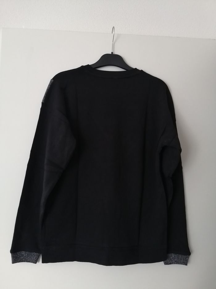 Sweat noir avec bande argentée La Halle taille XS - photo numéro 3