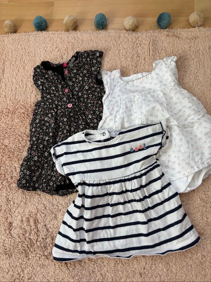 Lot de 3 robes manches courtes 3 mois