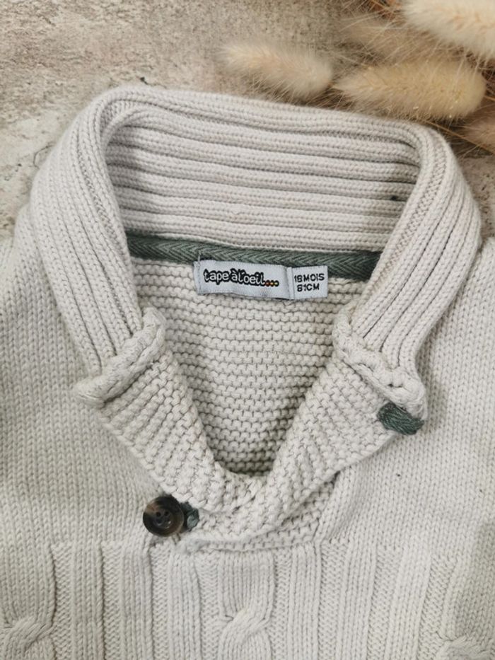 🌸Haut sans manches 100%coton beige Tape à l'œil 12mois - photo numéro 4