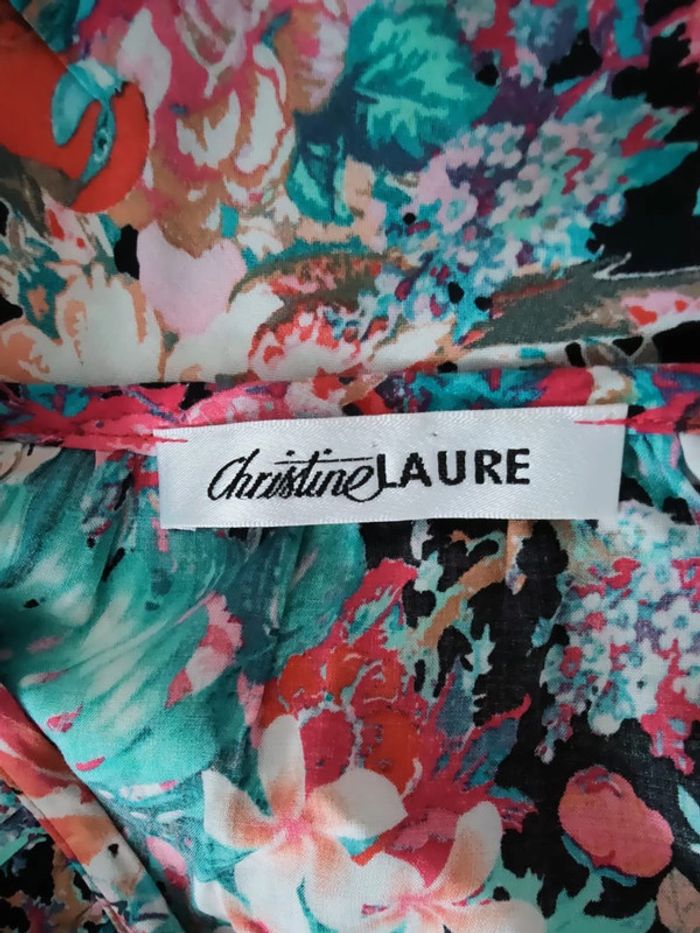 Blouse Christine Laure T36 - Motif Floral Exotique et Coloré ! - photo numéro 3