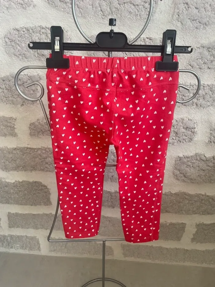 Pantalon fille rouge cœur blanc 3 ans in extenso - photo numéro 2