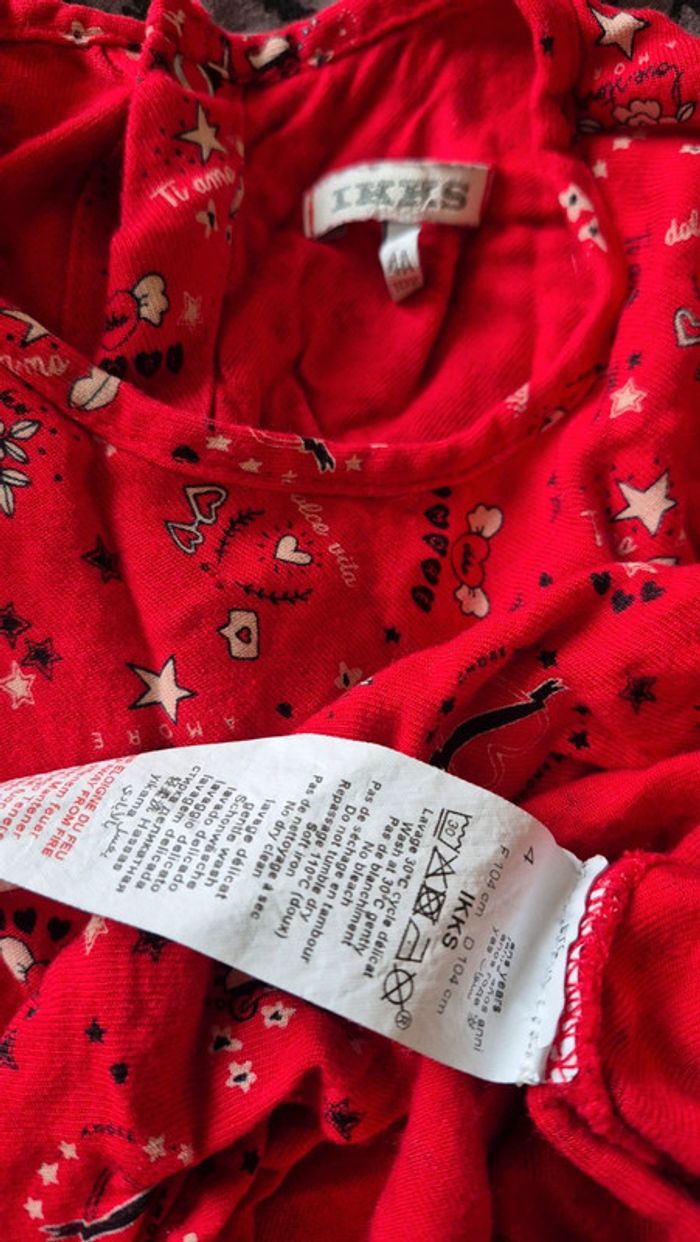 Blouse rouge Ikks 4ans - photo numéro 3