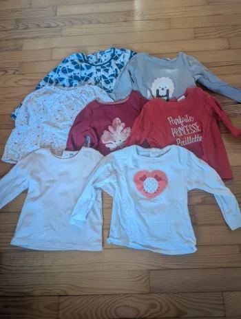 Lot tee shirt manche longue