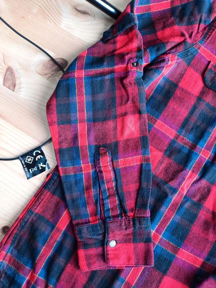 Chemise à carreaux rouge/bleu marine Amisu taille M - photo numéro 8