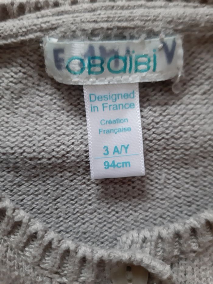 gilet chaud gris fille - lapin - obaïbi - 3 ans - photo numéro 3