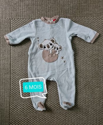 Pyjama mixte bleu clair "koalas" - 6 mois