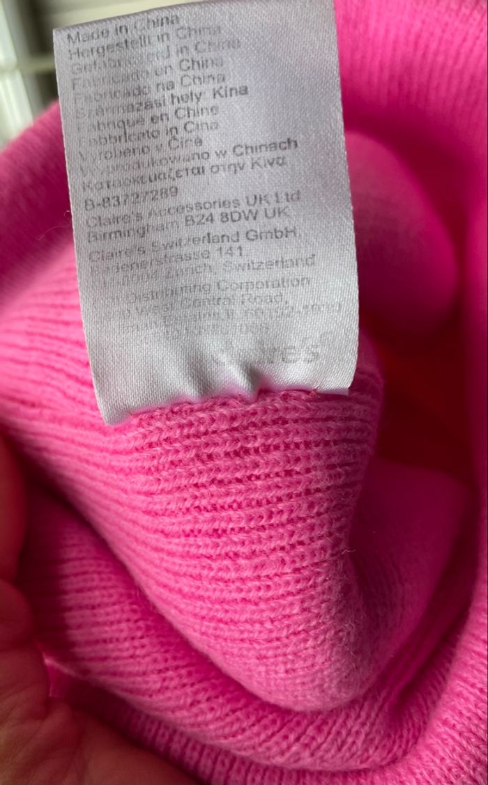 Bonnet Clair’s Rose orné de sequins et Brodé Clair’s taille unique - photo numéro 6