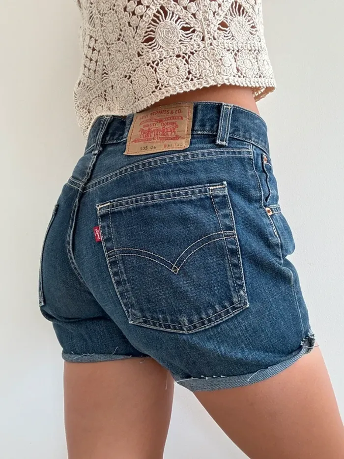 Short en jean Lévis 535 denim vintage USA taille 36 top état - photo numéro 2