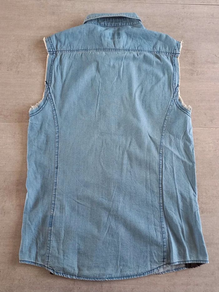 chemise jean sans manches - S - photo numéro 11