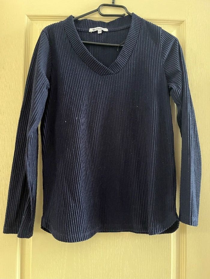 Haut de pyjama polaire bleu foncé