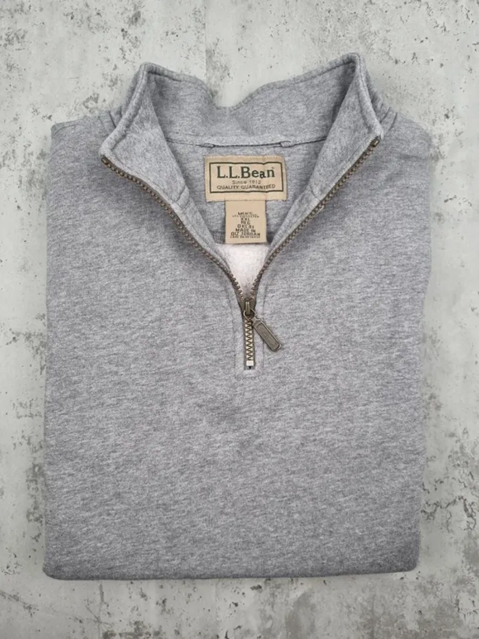 Sweat half-zip L.L. Bean gris clair – Taille XXL Homme - photo numéro 2