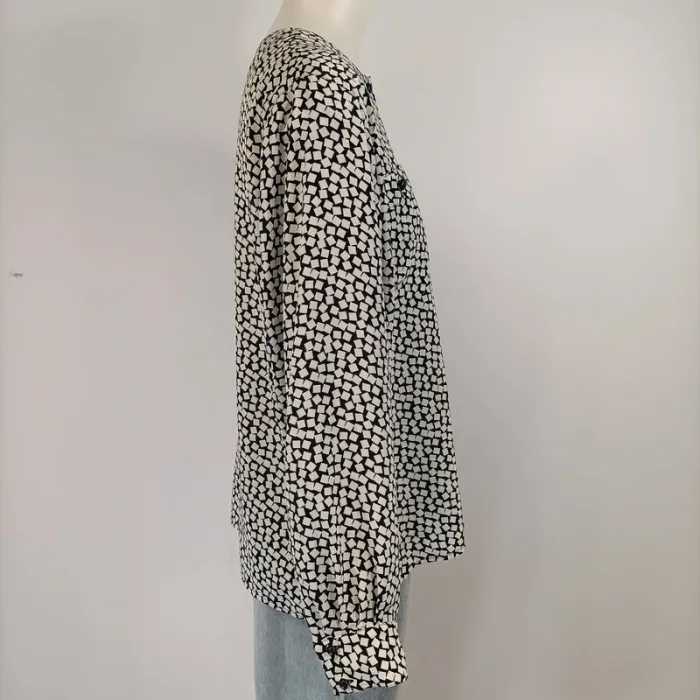 Blouse noir et blanc à carrés vintage old school Lenvol Paris made in france L/42 estimé A330 - photo numéro 5