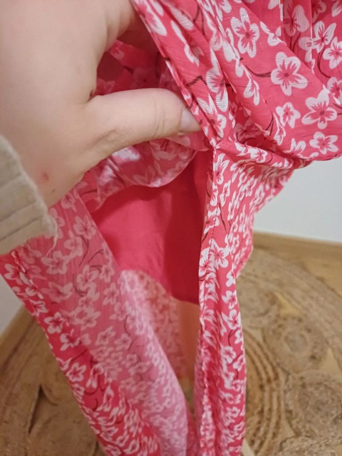 Robe longue rose cache-coeur Fleurie Maëlle taille S 36 - photo numéro 7