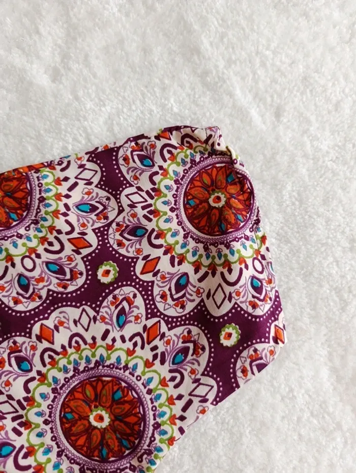Robe Lara Ethnics neuve violet avec mandala multicolore légère et fluide made in France - photo numéro 7