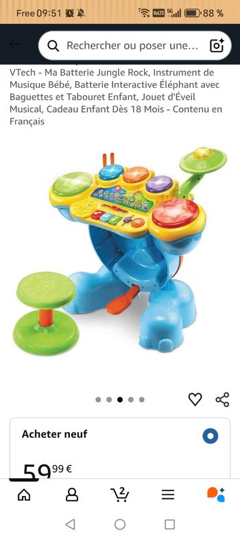 Vtech batterie my jungle rock
