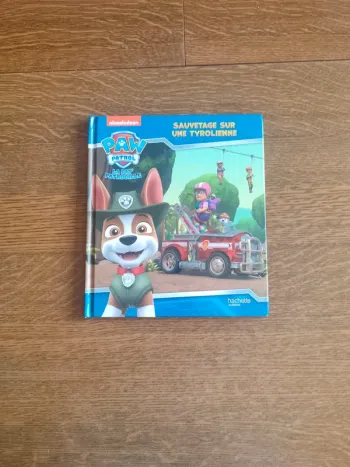 Livre paw patrol sauvetage sur une tyrolienne