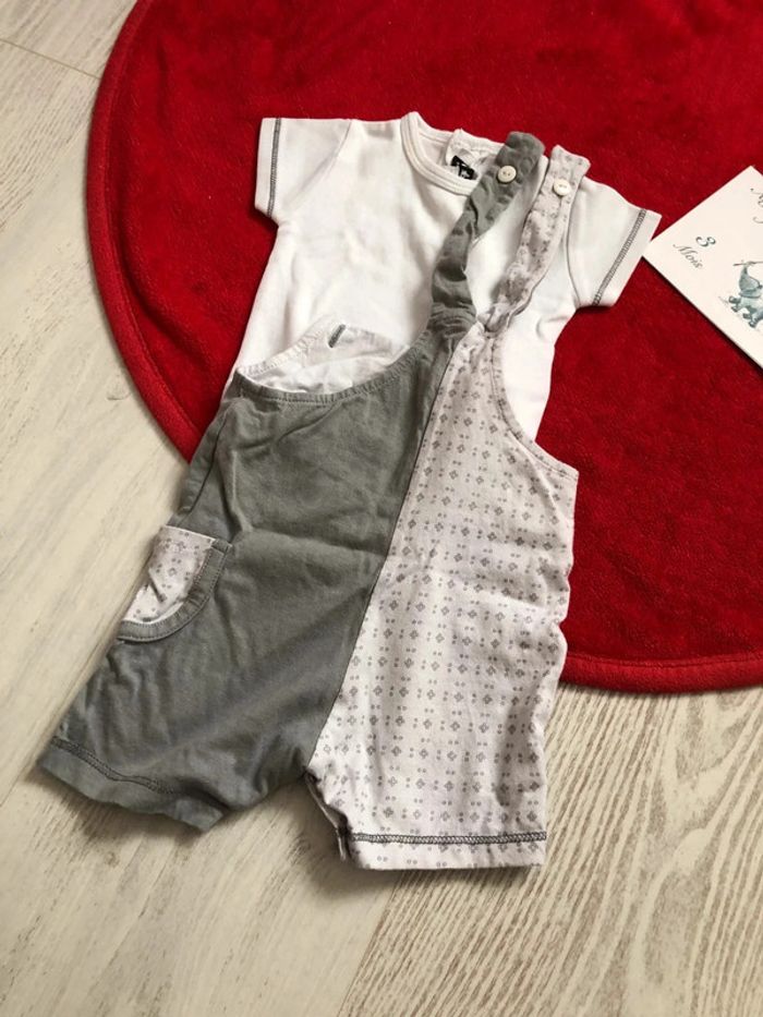 Ensemble salopette short avec t shirt - photo numéro 2