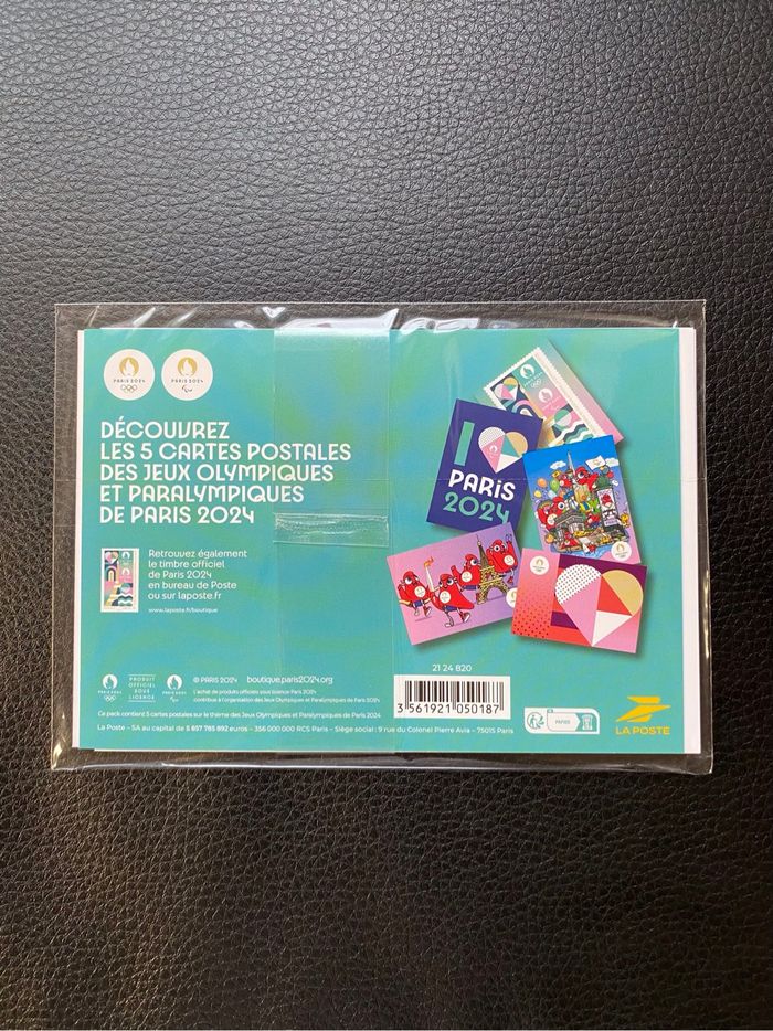 Lot de 5 cartes postales JO jeux olympiques paris 2024 - photo numéro 2