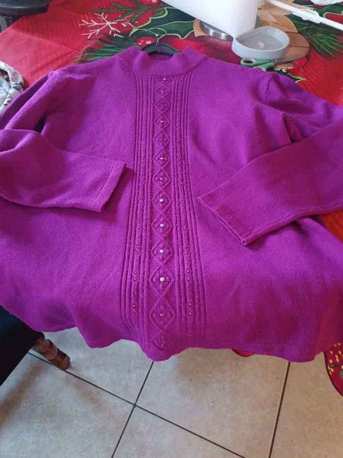 Pull framboise Belle Femme XL - photo numéro 3