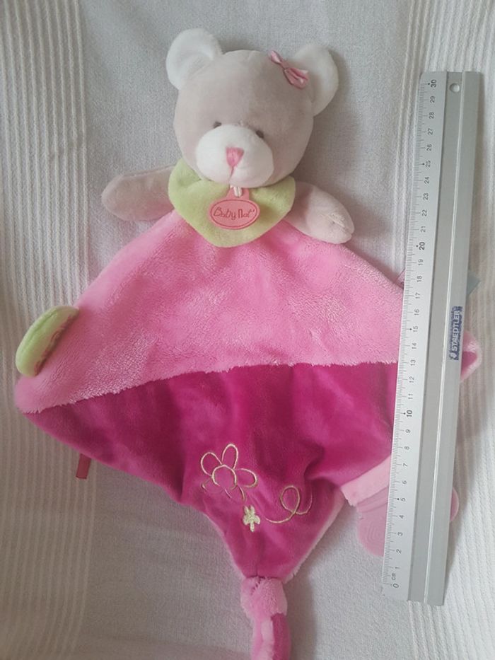 Doudou plat rose  ourson Baby nat - photo numéro 2