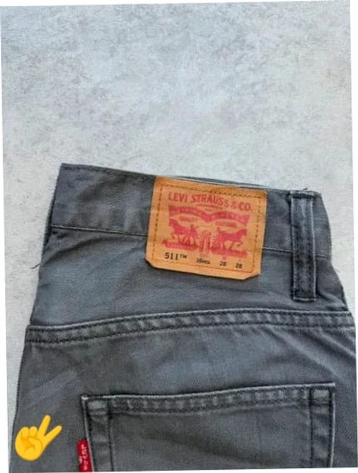Jeans Levi's 511 W28 FR38 L28 coupe droite gris Femme Women pan594b - photo numéro 2