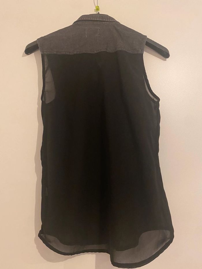 Chemise sans manche voile noire - photo numéro 3