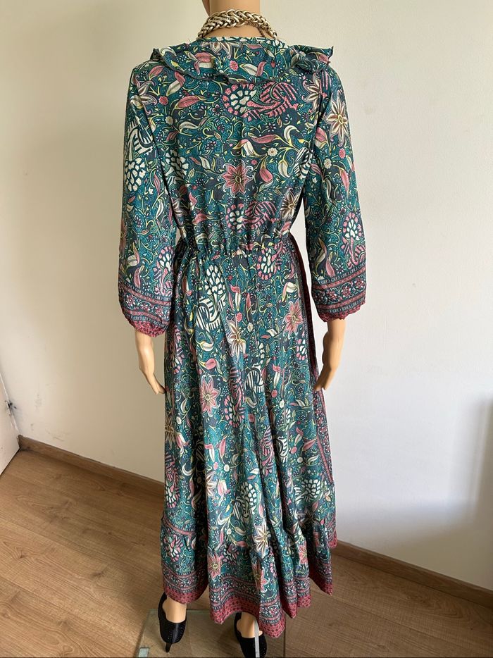 Robe longue imprimée neuve en soie Corte Hindu taille unique - photo numéro 5