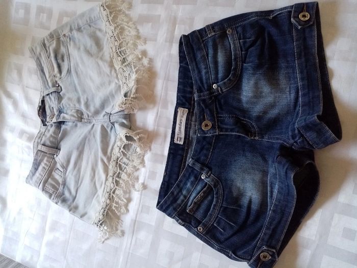 Lot 2 shorts en jeans taille basse