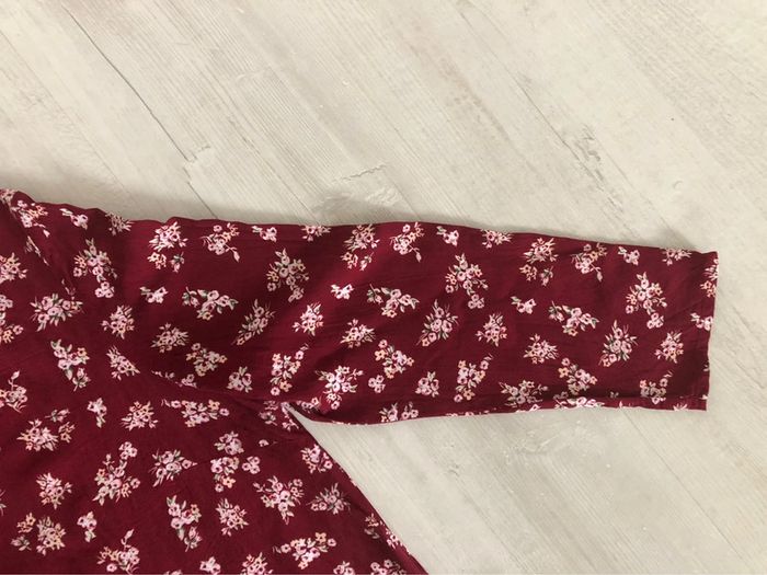 AN102- Blouse bordeaux fleurie/dentelle T 44 - photo numéro 6