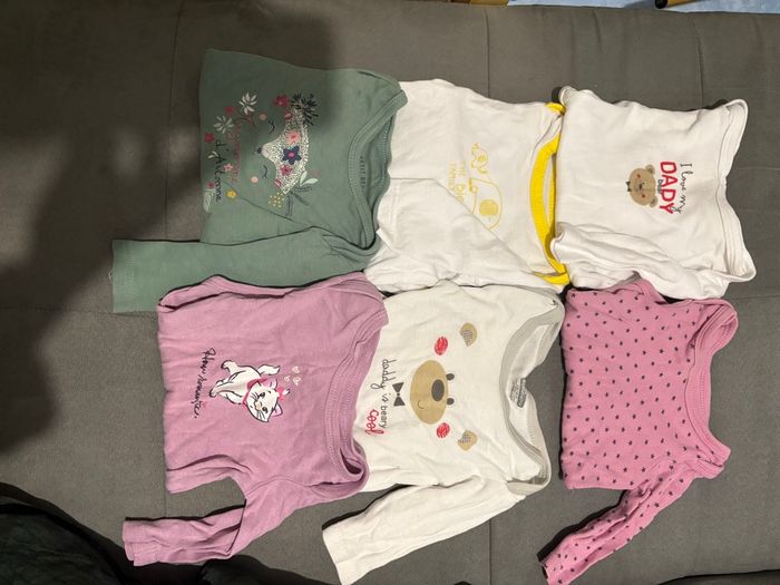 Lot de 6 body fille 3 mois