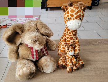 Lot de 3 peluches animaux