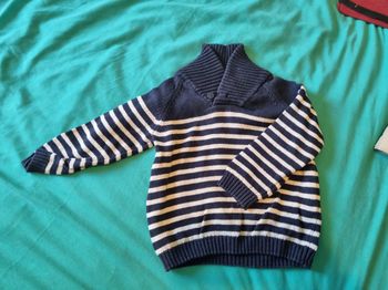 Pull rayé bleu 18mois