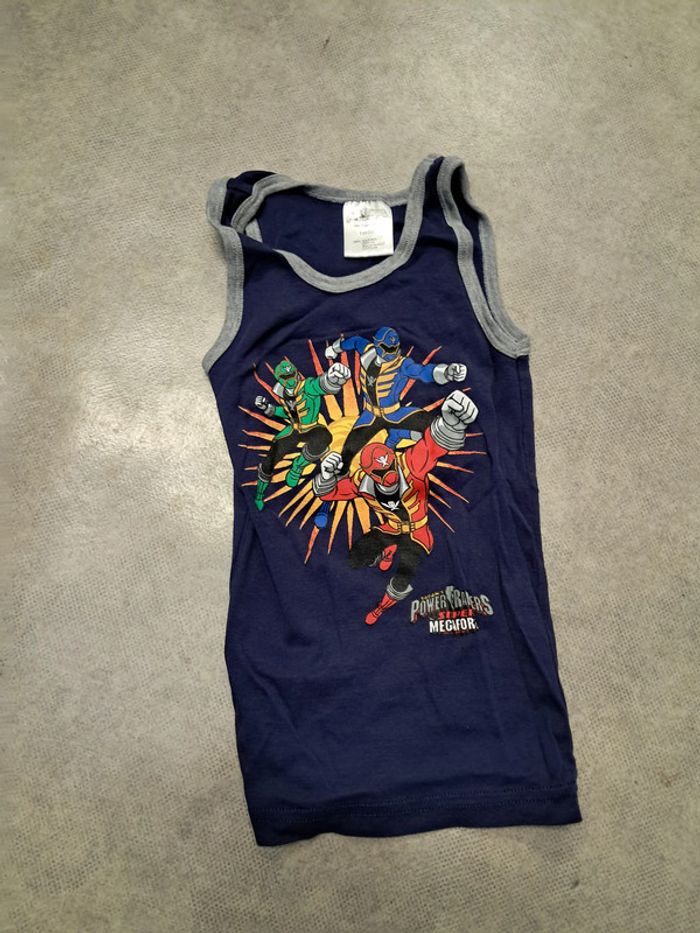 tee shirt débardeur garcon 5/6 ans power rangers