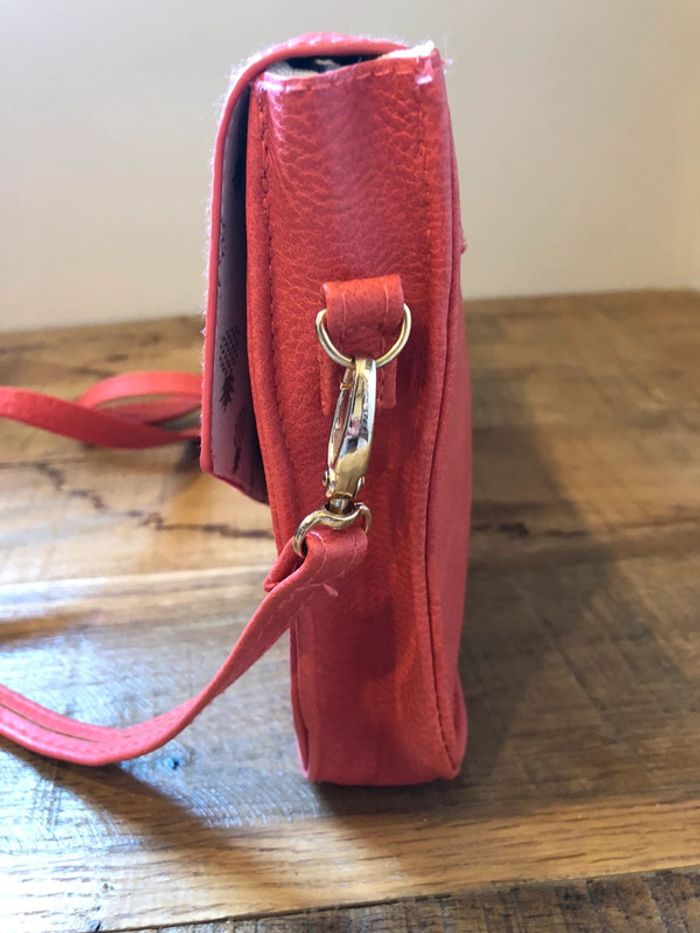 Sac bandoulière corail et tissu ananas - photo numéro 6