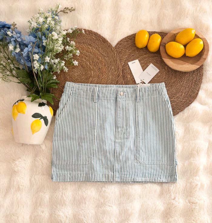 Mini jupe Mango en jean rayée taille S