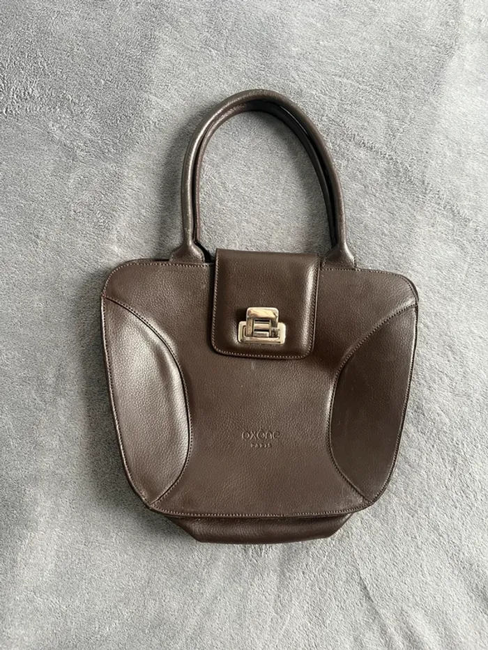 Sac à main marron vintage Oxône Paris – Made in France