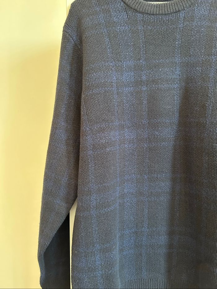 Pull marine à carreaux Homme Primark Tailles M-L - photo numéro 2