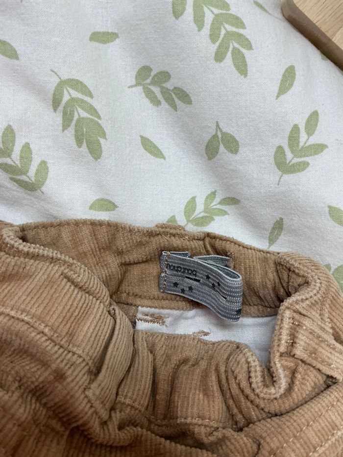 Pantalon slim en velours beige 12 mois taille réglable bout’chou - photo numéro 6