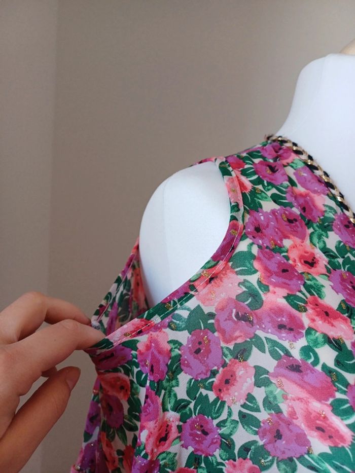 Blouse Fleurie transparente taille L 40 - photo numéro 6