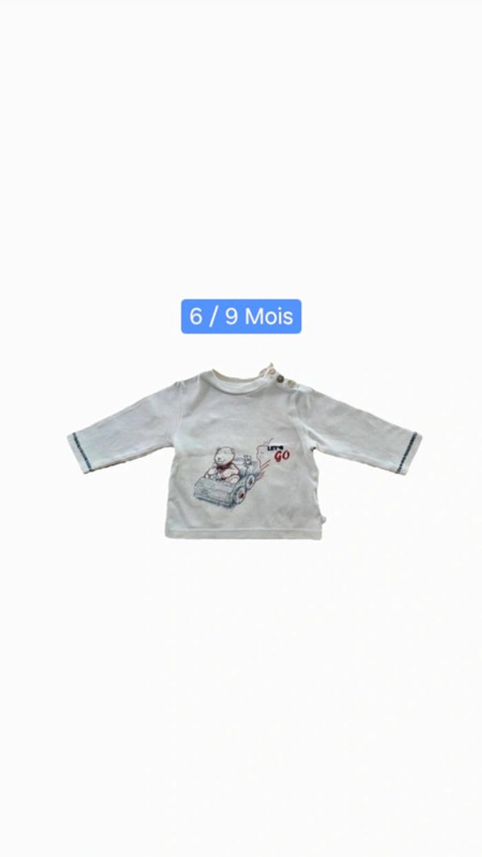T shirt longues manches 6/9 mois