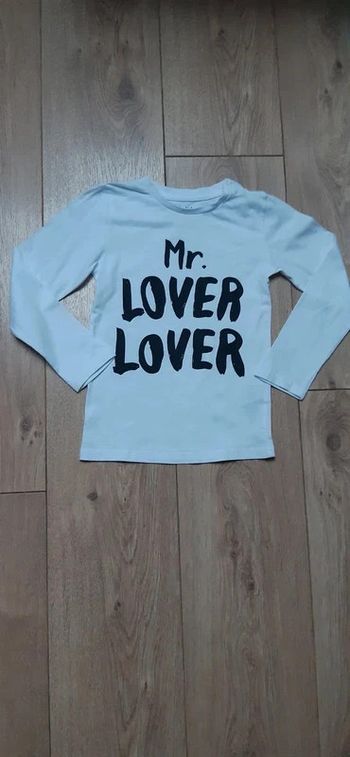 Tee-shirt ML gémo blanc "Mr lover" 4 ans en très bon état
