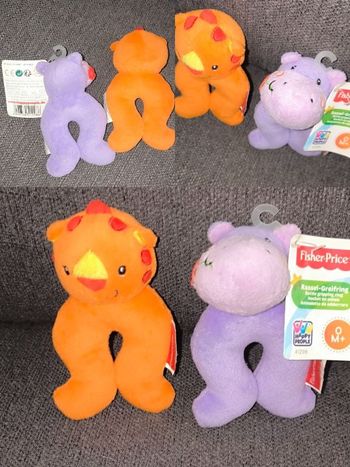 Lot de 2 hochets en peluche neufs  Marque Fisher Price