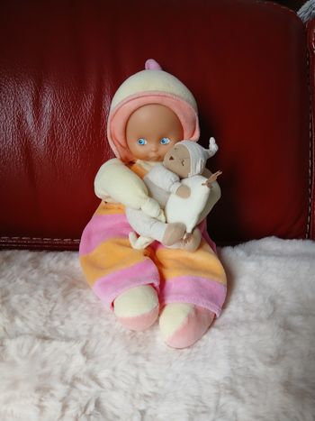 Poupée chiffon & son doudou Ourson