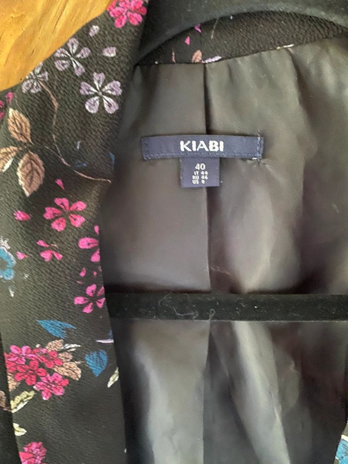 Veste  kimono noire fleurie 40 - photo numéro 4