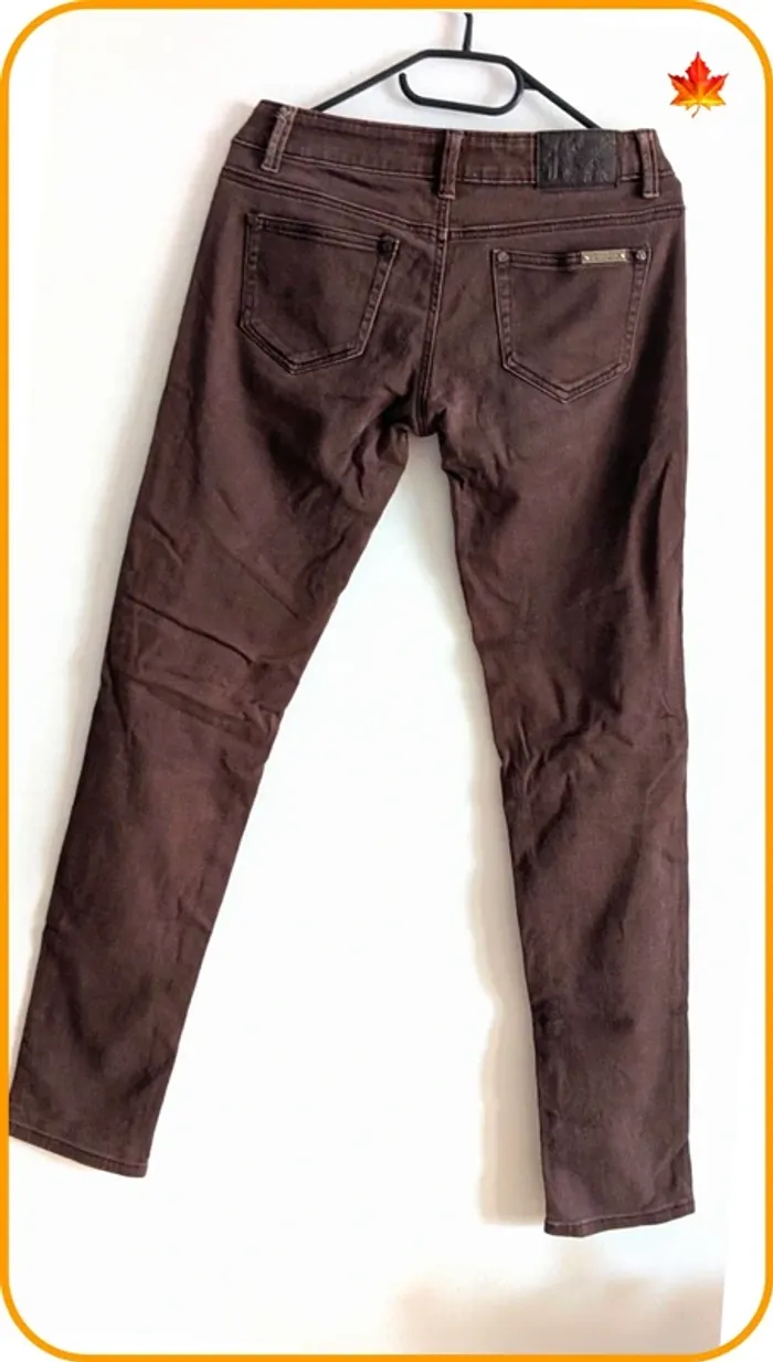 Jeans slim marron femme M - photo numéro 2