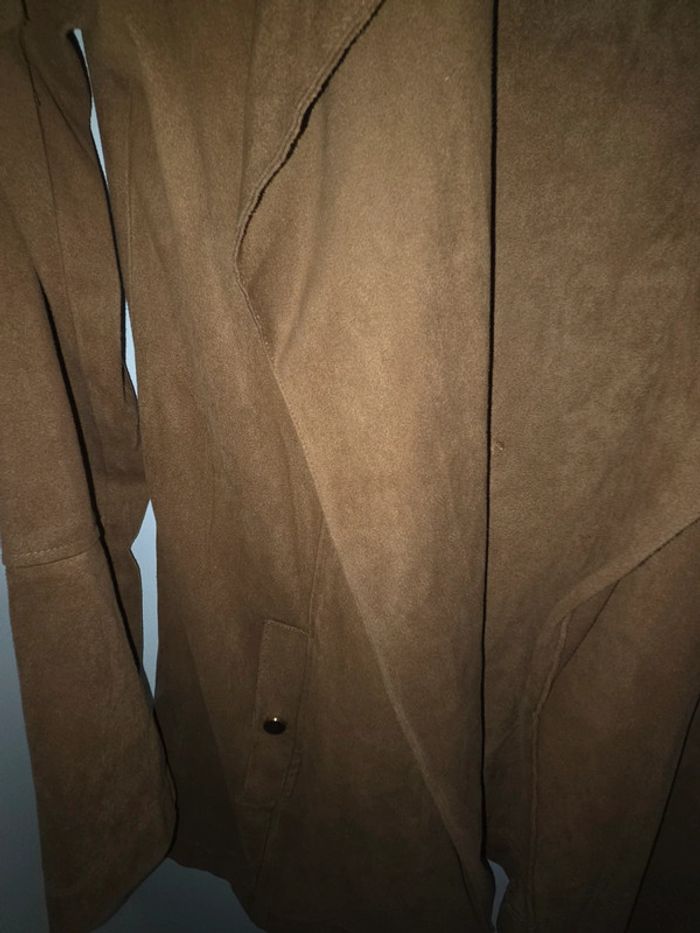 Veste tranche velours camel - photo numéro 2