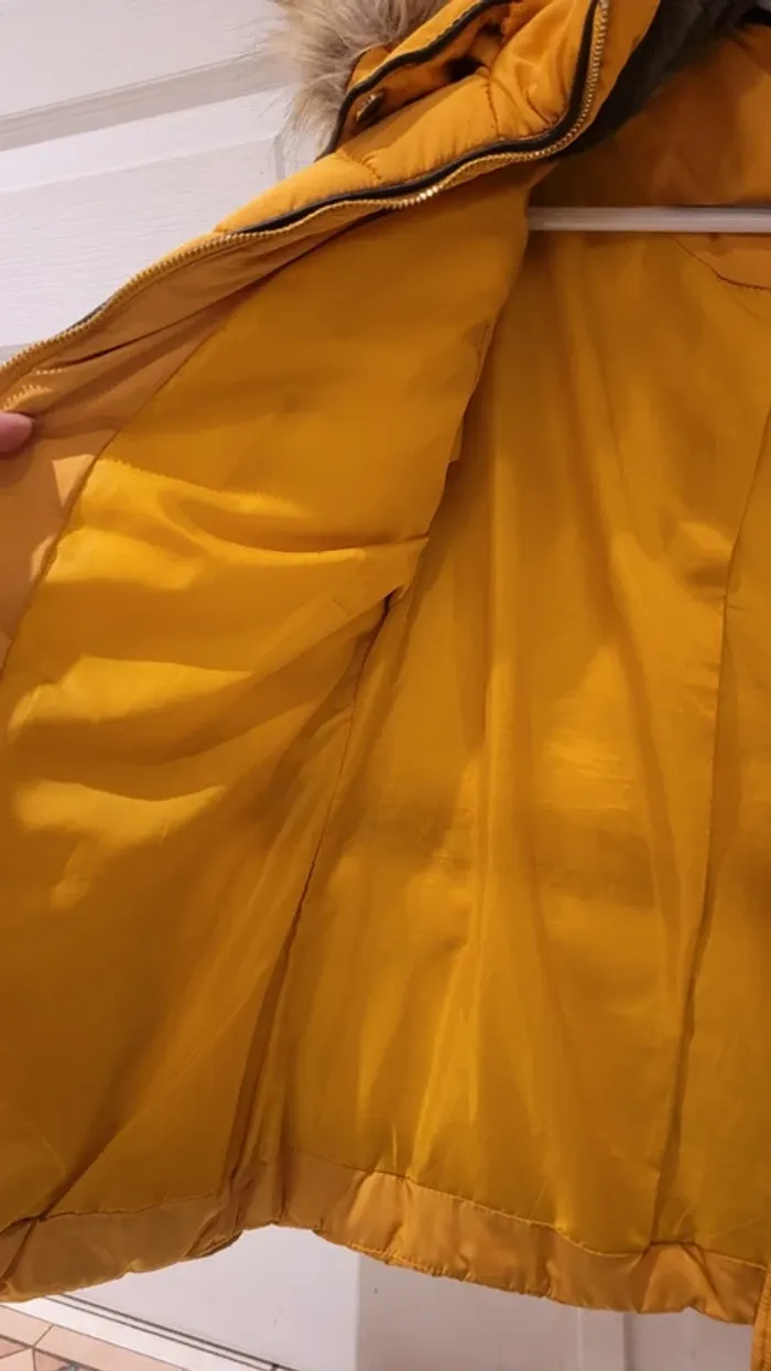 Blouson Doudoune moutarde capuche amovible - photo numéro 9